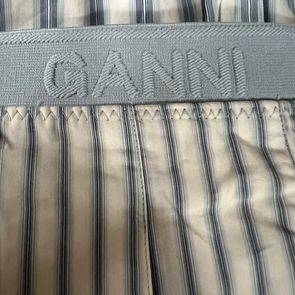 GANNI Stripe Pleated Miniskirt
